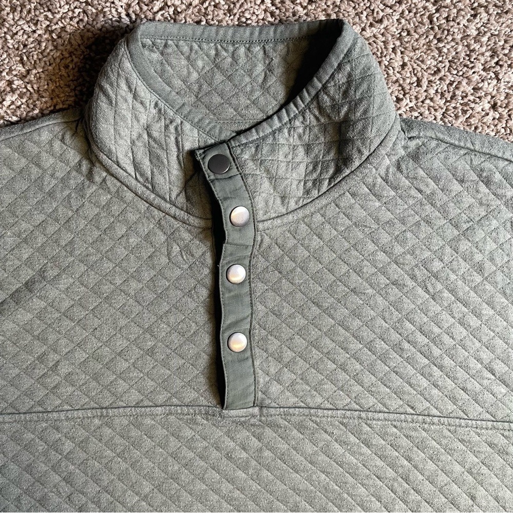 Sonoma quilted XXL women's sage green pullover sweatshirt outerwear sporty - Picture 4 of 7